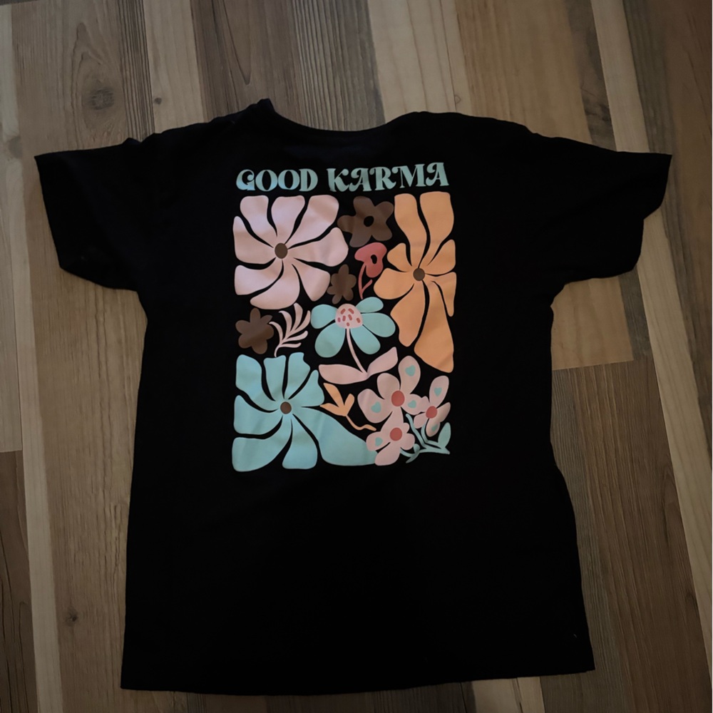 Floral Graphic Black T-Shirt